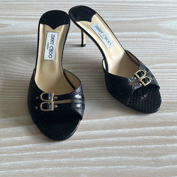 Jimmy Choo Open Toe Black Sandals size 39 - Picture 1 of 12